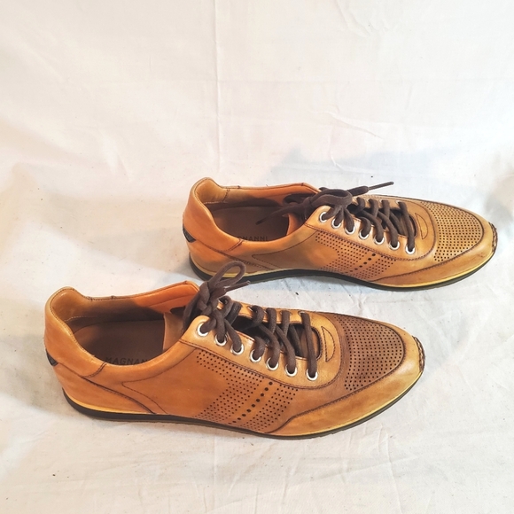 Magnanni Men's Size 9M Pueblo Fashion Sneakers 14804 Cognac Brown Leather - Picture 2 of 7